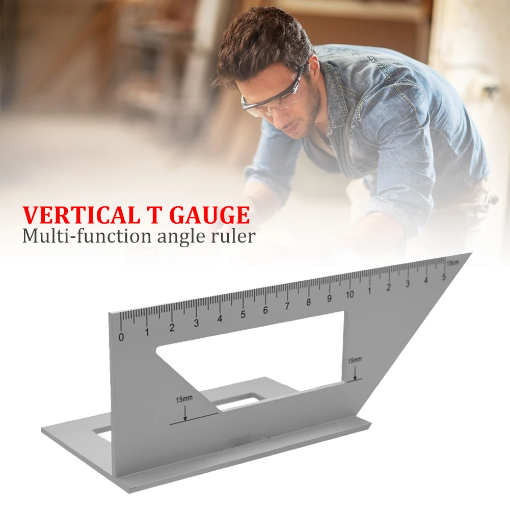 

45/90 Degree Mitre Angle Measuring Square Gauge Right Angle Ruler Measuring Woodworking Scribe Mark Line Ruler Carpenter Tools