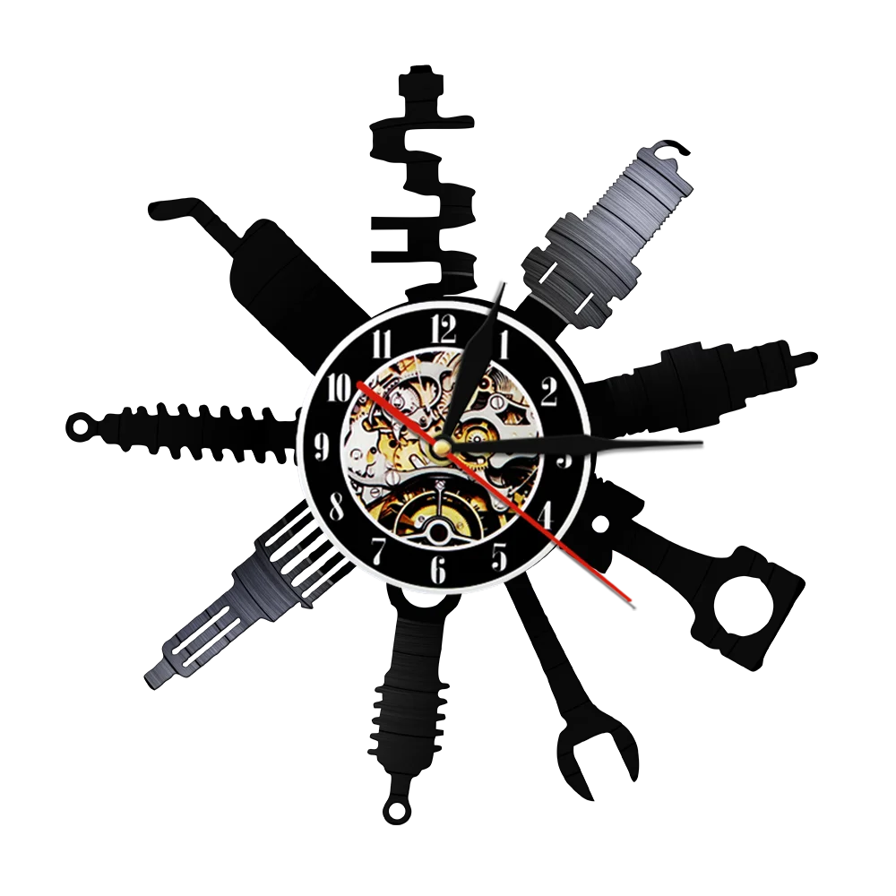 Автомобильные инструменты виниловые настенные часы винтажные 3D ручной работы