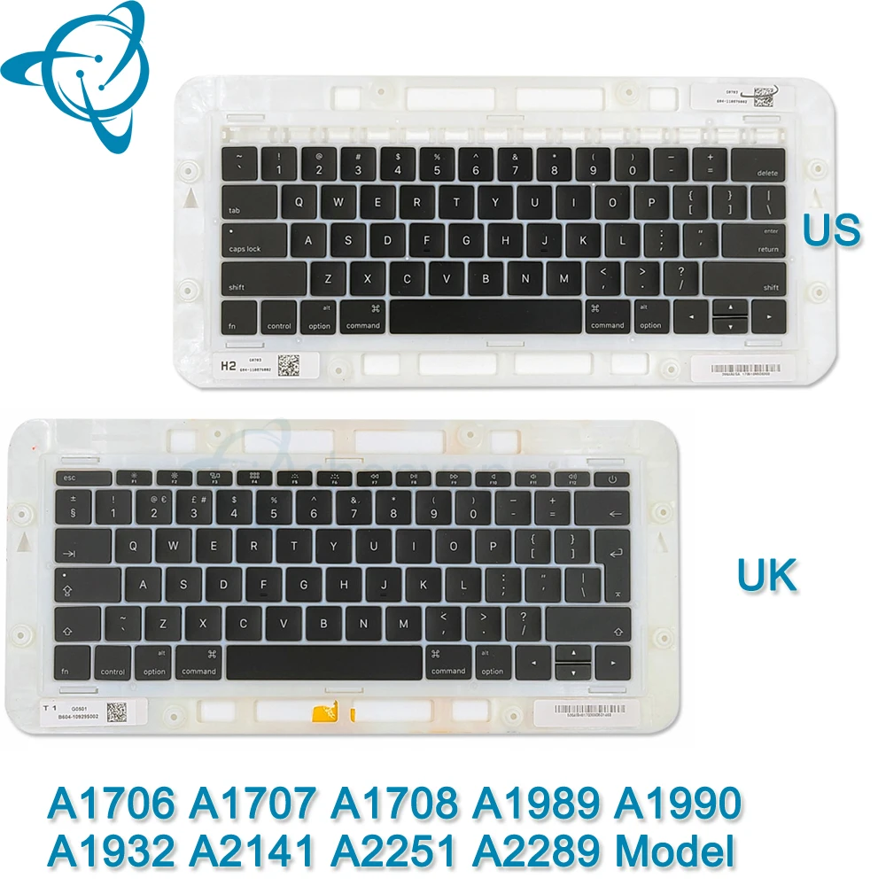 

US/UK/EU A1706 A1707 A1708 A1989 A1990 A2141 A1932 A2251 A2289 Keyboard Key Cap for Macbook laptop Keys KeyCap Clips