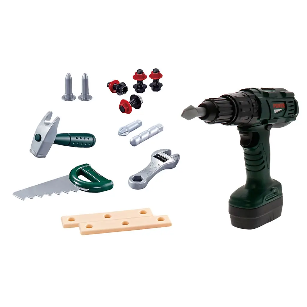 

14 PCS Kids Pretend Play Tool Kit for Boys Construction Tool Sets, Kids Electric Power Drill Tools