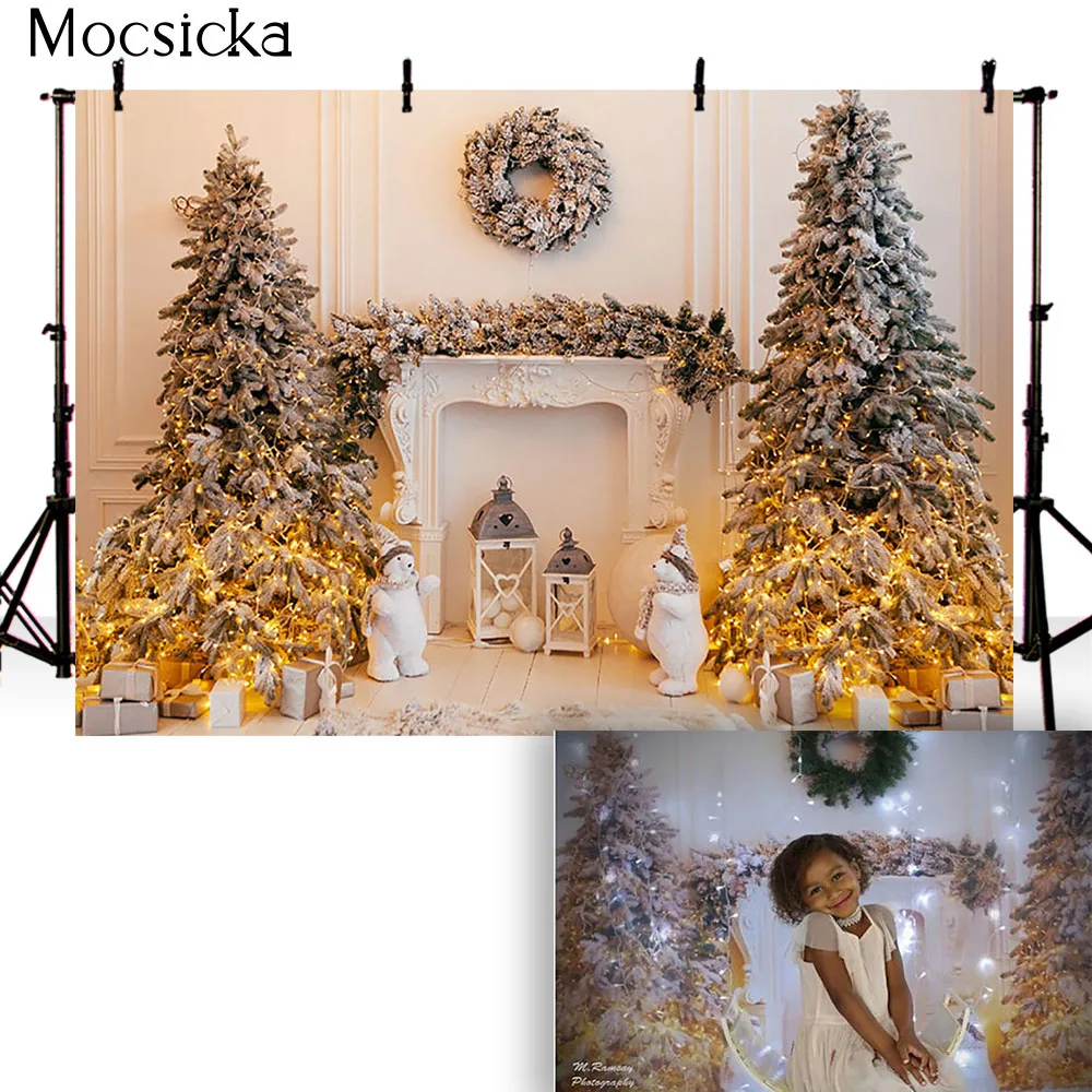 Фон для детской фотосъемки с изображением зимнего снега Рождественский фон