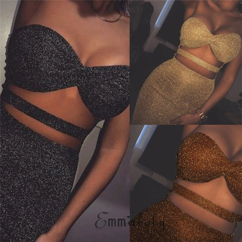 Блестящее летнее платье с открытыми плечами сексуальное облегающее женское