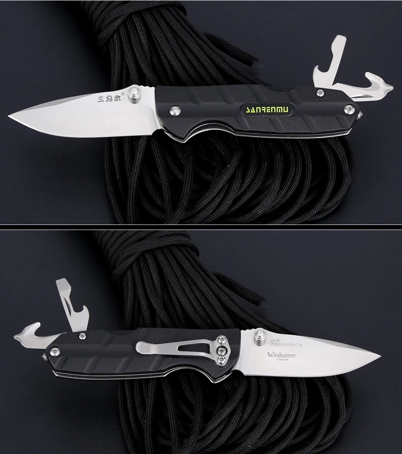 Sanrenmu 7092 EDC карманный складной нож инструменты для выживания со стекловолокном режущий ремень отвертка открывалка для бутылок для кемпинга