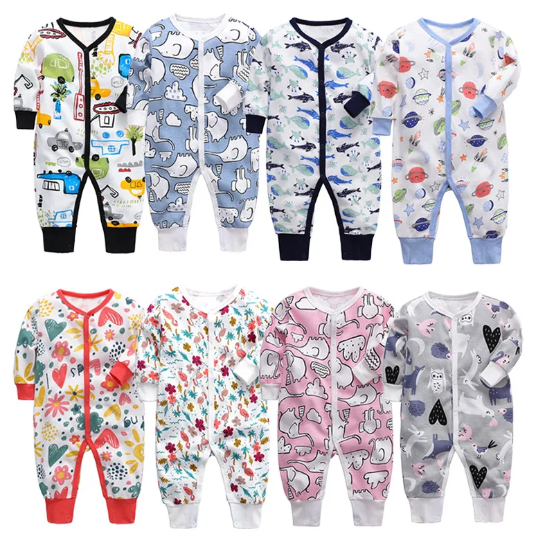 Baby Boy Girl Long Sleeve Sleepsuit Rompers Newborn Clothes Autumn Overalls 2019 Cartoon Pajamas | Детская одежда и обувь