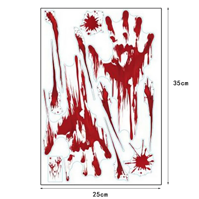 3D ужас Хэллоуин украшения окна настенные наклейки окровавленный отпечаток