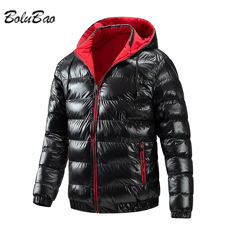 

BOLUBAO 2021 Couple Parka Coat Mens Thick Warm Jacket Women Fashion Street Hooded Jacket Winter Men Solid Color Parka Male