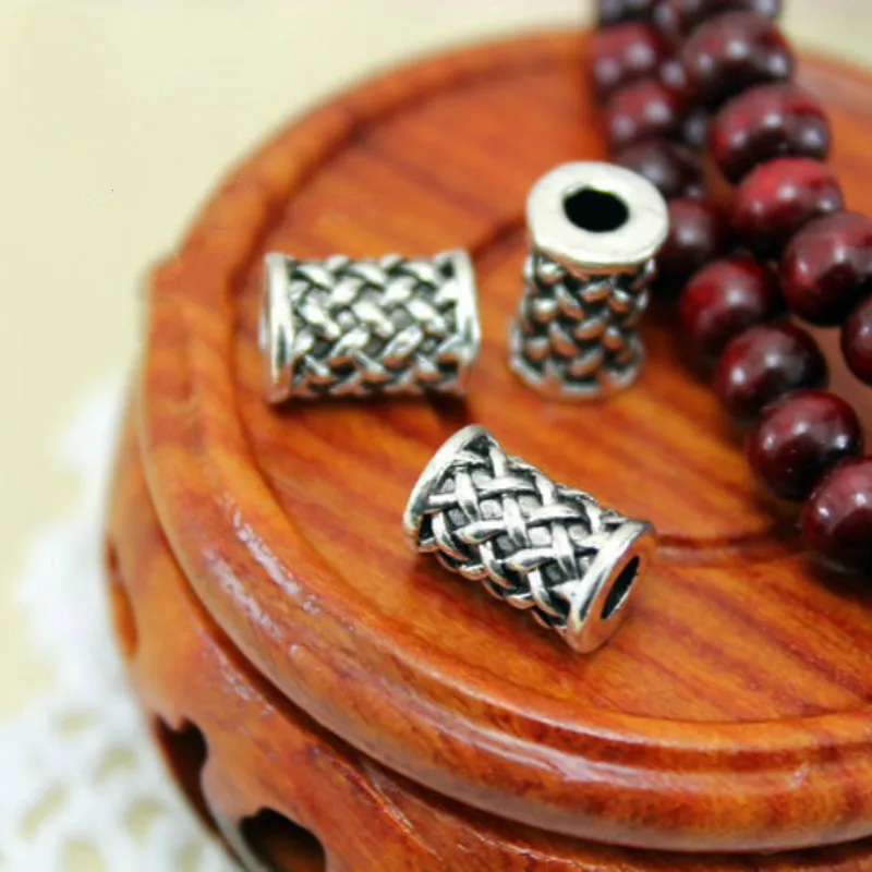 10 шт./партия бусины из серебристой сетки с внутренним отверстием 7*10 мм | Красота и