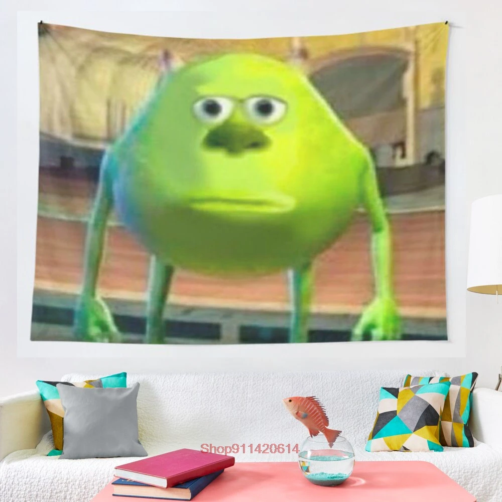 Настенный Гобелен Mike Wazowski Meme украшение в стиле хиппи луна волк ведро Декор