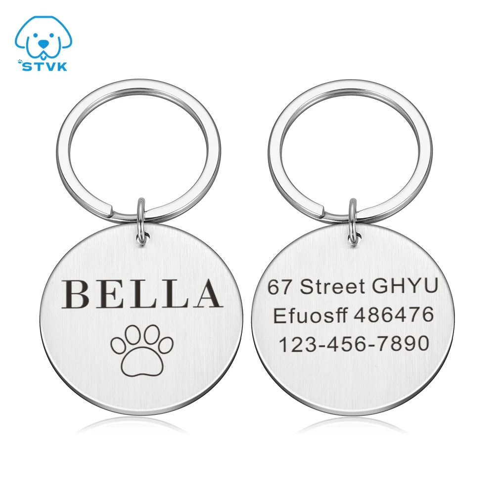 Персонализированная идентификационная бирка для кошек и собак двусторонняя