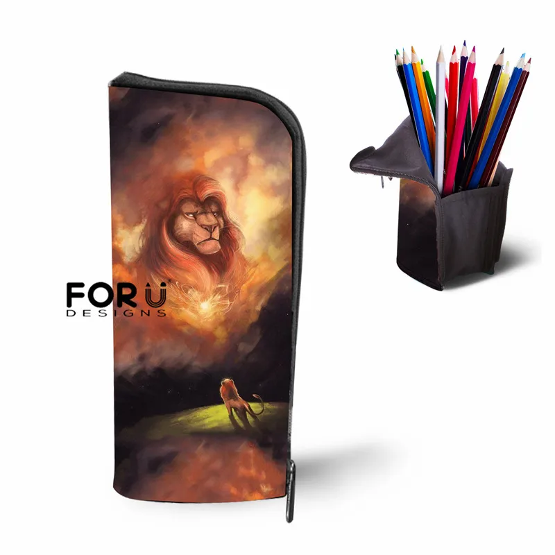 L5441D FORUDESIGNS/Школьный рюкзак с принтом «Король Лев» для мальчиков, повседневный мужской рюкзак для подростков, винтажная сумка с рисунком, 16 дюймов, Детская сумка - Цвет: L5441D