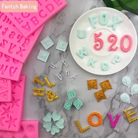 many lovely english letter number silicone mold cupcake jelly candy fondant cake decoration baking tool chocolate figure moulds