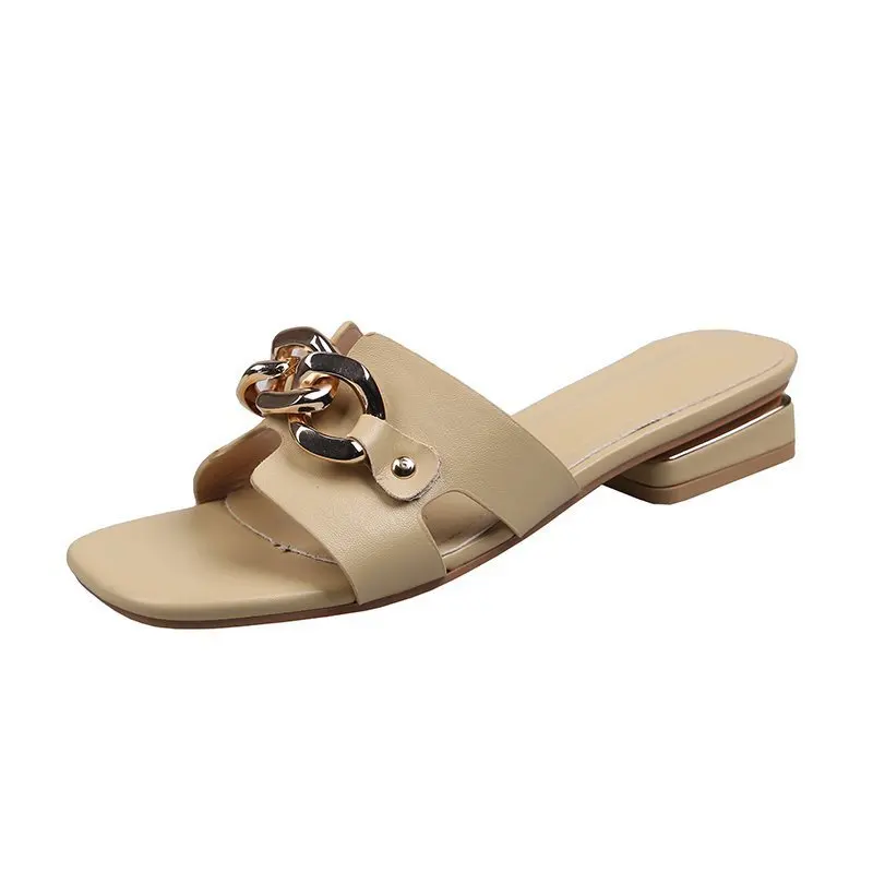 

Women's shoes spring 2021 new fairy style slippers women wear white flat sandals fashion sandals women