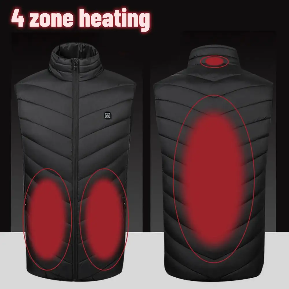 

8 Places Heated Vest Men Women USB Heated Jacket Infrared Jacket Thermal Clothing Hunting Vest Winter Jackets Men weste