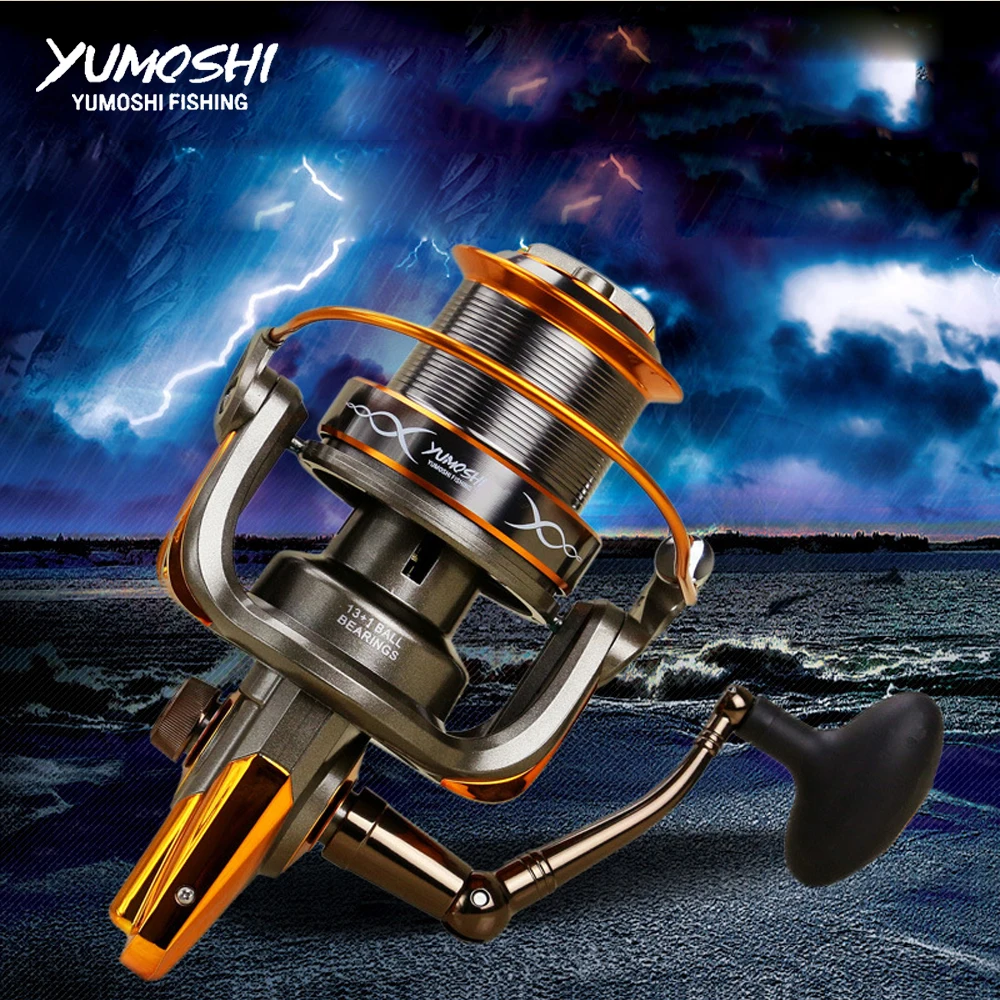 

Casting spinning wheels fishing reel 13BB+1 8000 9000 distant wheel CNC rocker mlinete carretilhas de pescar Sea fishing reel AT