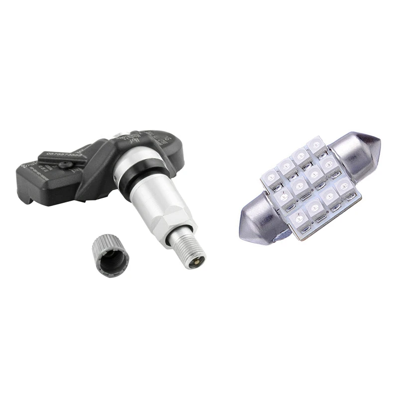 

2 Pcs Blue 31Mm 12 Smd Led Car C5W Number Plate Light Bulb & 1 Pcs Tpms Tire Pressure Sensor