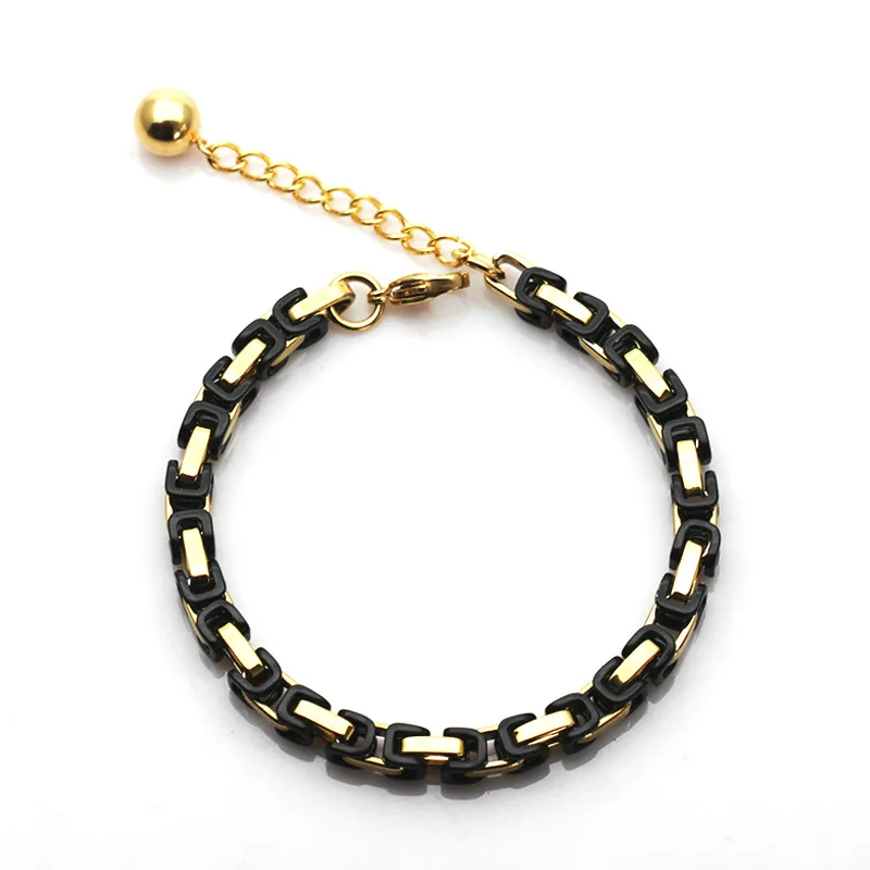 

Mens Square Bracelet Stainless Steel Plating Gold Plated Blue Black Fashion Jewelry Accessories