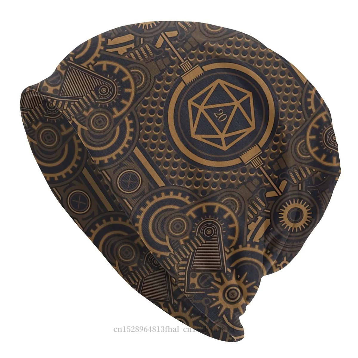 

Polyhedral D20 Dice Critical Hit Steampunk Bonnet Homme Outdoor Skullies Beanies Hat For Men Women Creative Fabric Hats