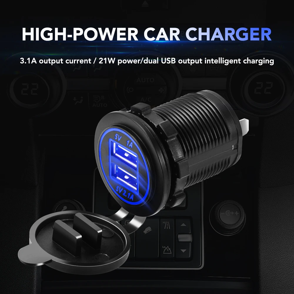 Автомобильное зарядное устройство с двумя портами USB адаптер питания
