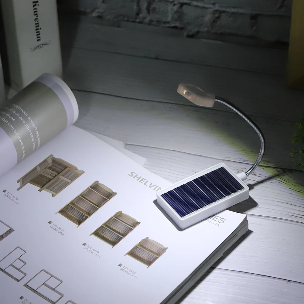 Гибкая рукоятка Солнечная USB 3LED Клип лампа для спальни Настольный светильник