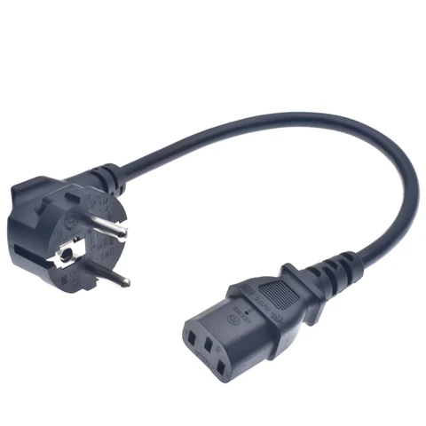 Шнуры питания CEE7/7 к IEC C13, 10 а/16 А, 250 В, приблизительный кабель 0,75 мм, короткий шнур питания C13, 1 фут/30 см *
