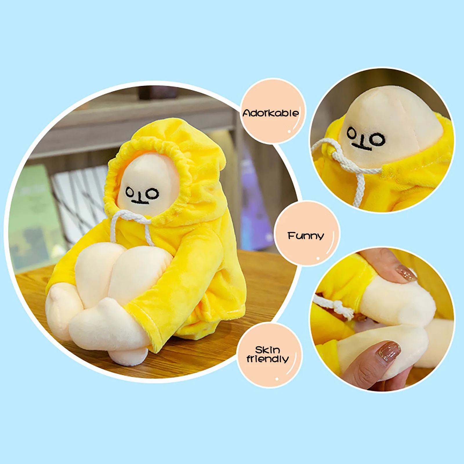 

18-65cm Dolls Plush Toys Yellow Banana Man Plush Toys Korea Popular Appease Dolls Birthday Gifts for Children Baby