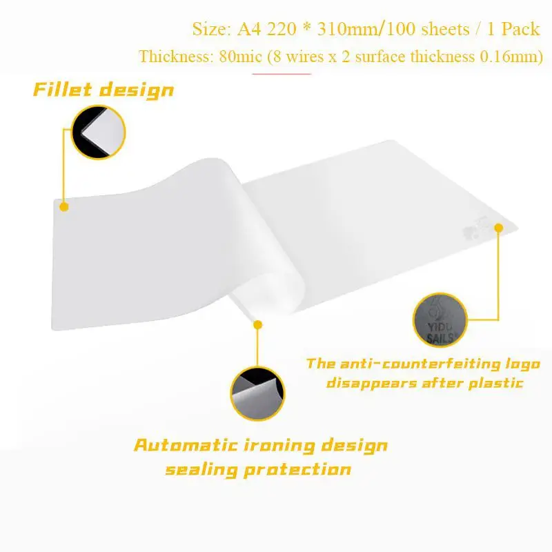 Пленка для термального ламинирования 100 шт. пластиковая пленка 2r/3r/4r 5r/6r/a5/a4