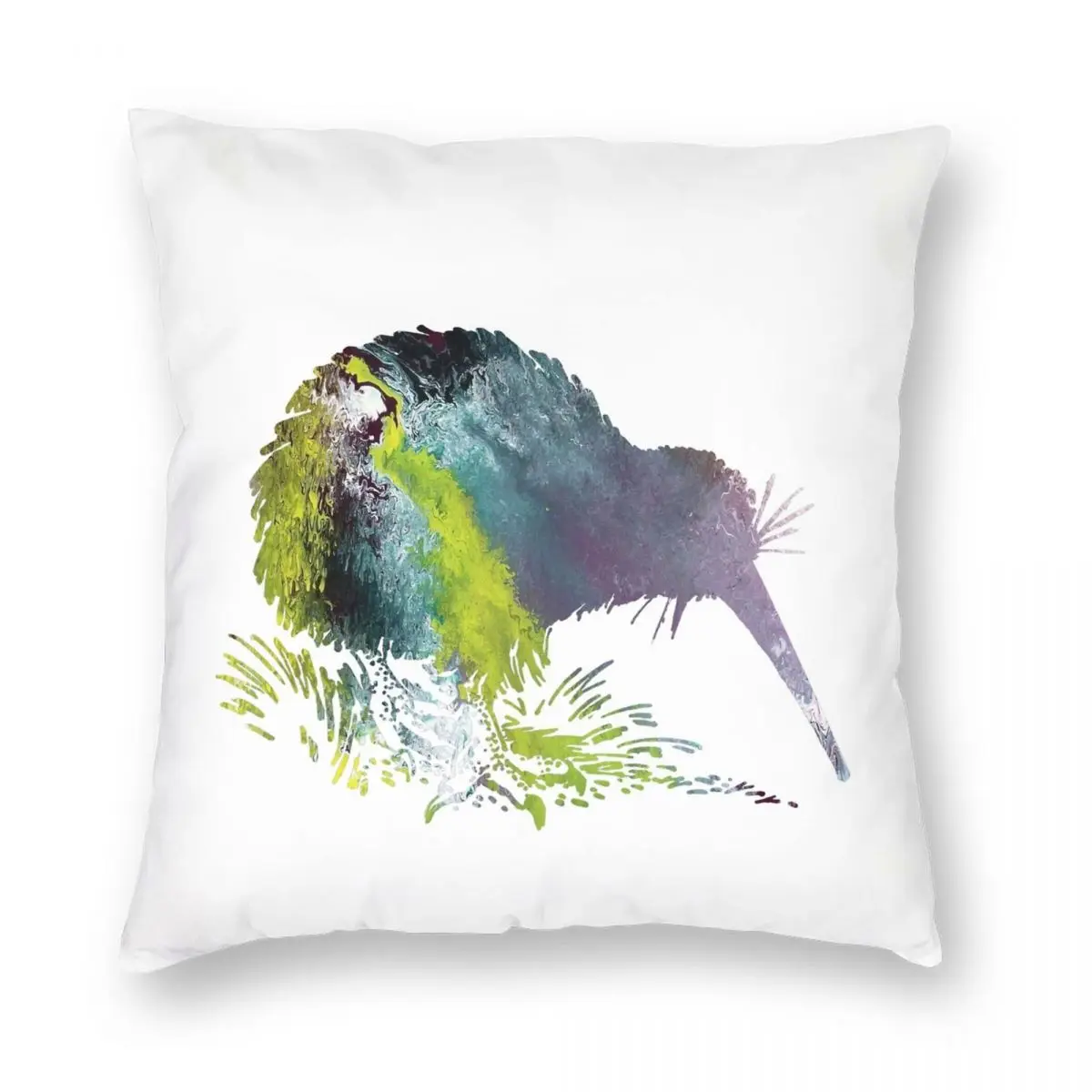 

Kiwi Bird Art Square Pillowcase Polyester Linen Velvet Printed Zip Decor Room Cushion Cover