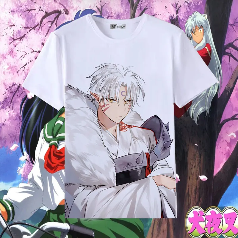 Inuyasha Косплей Футболка японское аниме инуяся Кикье Kouga с принтом летняя футболка