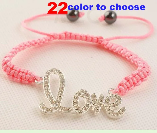 Gdf34 Новинка + Модный подарок Новый посеребренный DCE Стразы Кристалл Bling ID &quotLOVE&quot