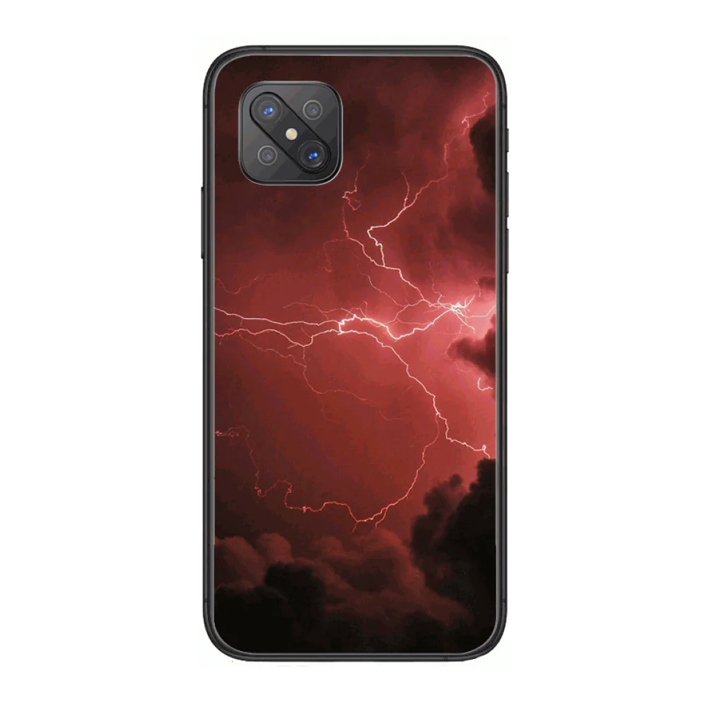 

Personality Lightning Fashion Phone Case cover For OPPO A91 9 83 79 92s 5 F9 A7X Reno2 Realme6pro 5 black tpu cell cover