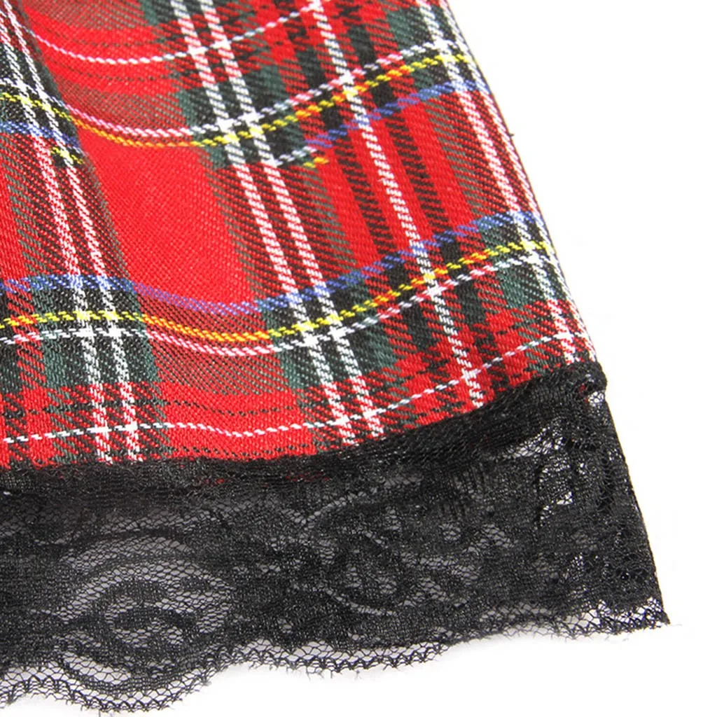 

Erotic Cosplay Costumes Women Sexy Lingerie Babydoll Plus Size Lace Porno Bra Sexy Mini Dress Lenceria Plaid Student Uniform Set