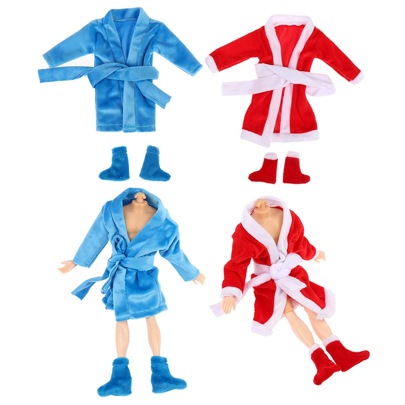 

Christmas Tradition Toys Accessories Santa Couture Clothing Robe with Shoes Sets For ELF Doll Clothing Decor Accessories