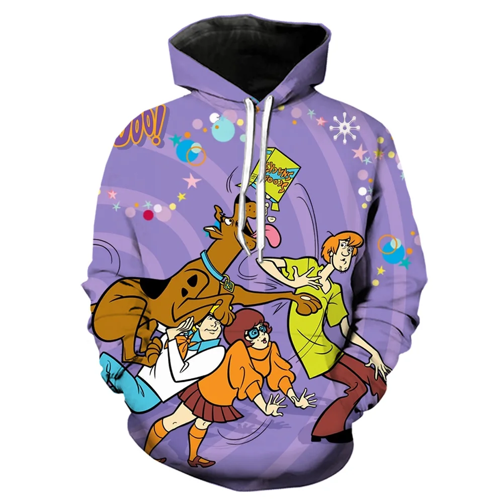 Одежда с 3d принтом Мужская толстовка Scooby Doo куртка черная Домашняя