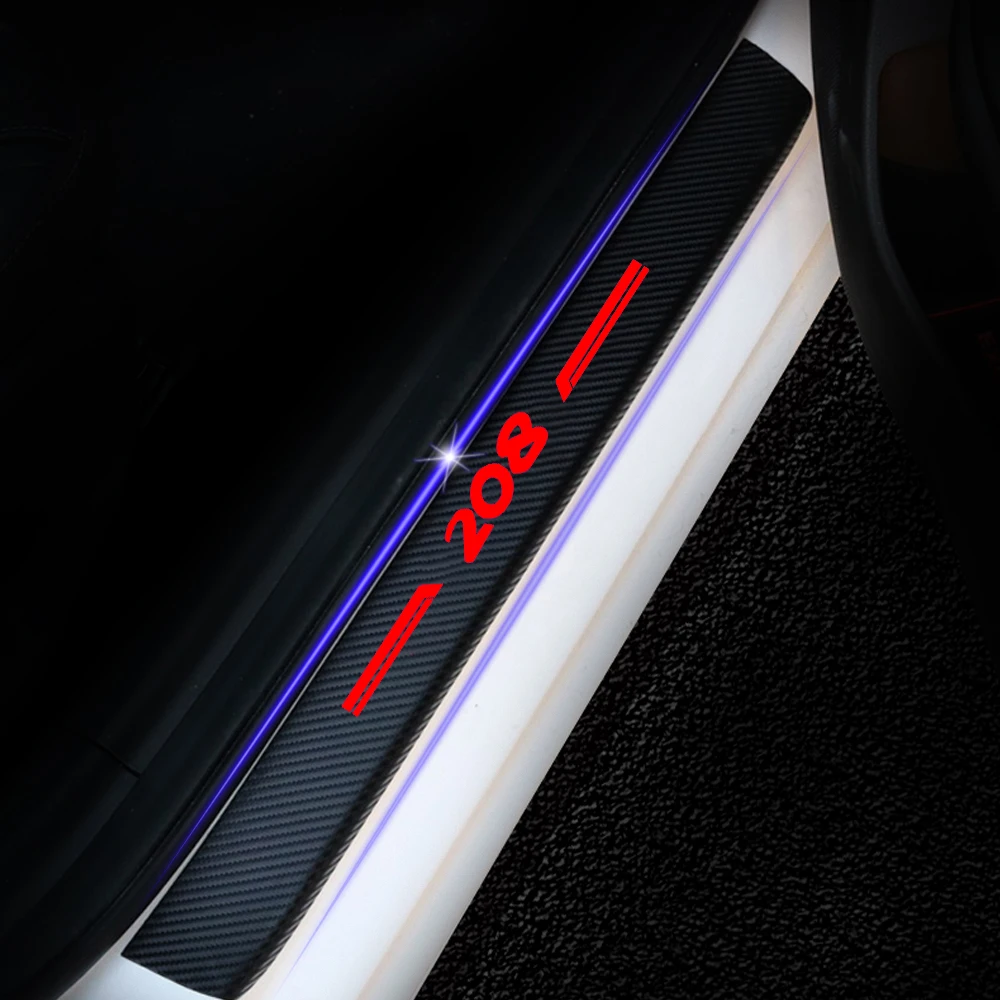 

4 шт., накладки на пороги двери автомобиля для Peugeot 208