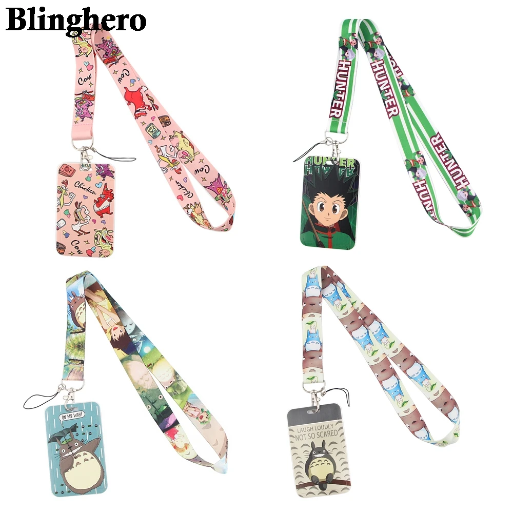 cb0177 new anime printed lanyard badge id card holder neck strap cell phone neck straps office school supplies accessory gift free global shipping