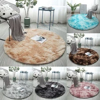 new long hair carpet washable round gradient color carpet for living room bedroom fluffy faux fur tie dye area rugs home decor