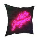 Великолепные неоновые наволочки Hello, наволочки из полиэстера, светящиеся розовые, современные, в стиле панк, для ночного клуба, декоративные наволочки, 45*45