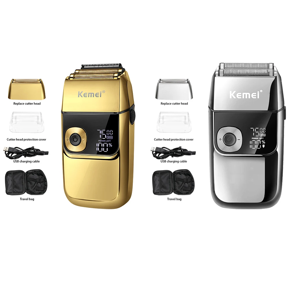 

Portable Electric Shaver Cordless Trimmer for Men 3 Modes Beard Razor Hair Clippers USB LCD Display Shaving Haircut Tools
