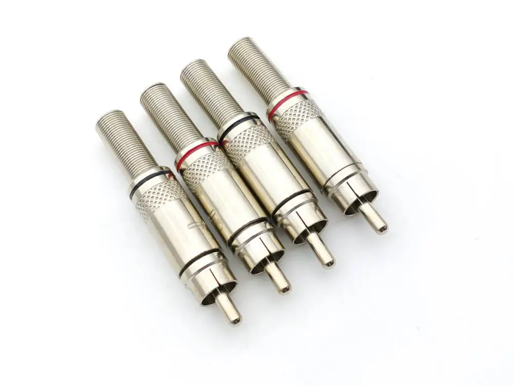

4 шт. RCA аудио адаптер латунные RCA штекер с пружинным паяльным разъемом