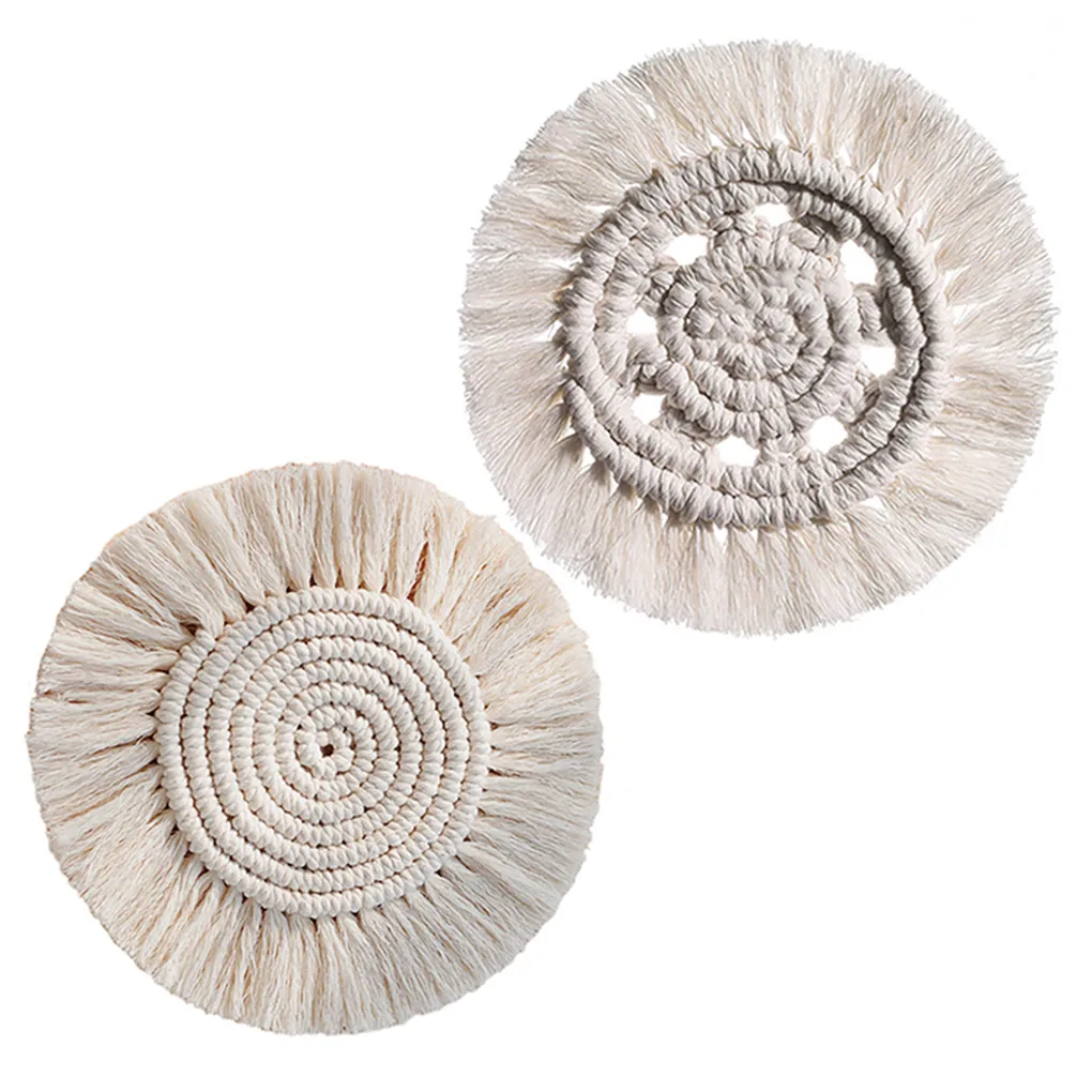 

Cup Pad Heat-insulating Handmade Table Mat Cotton Knitting Coaster for Home Office