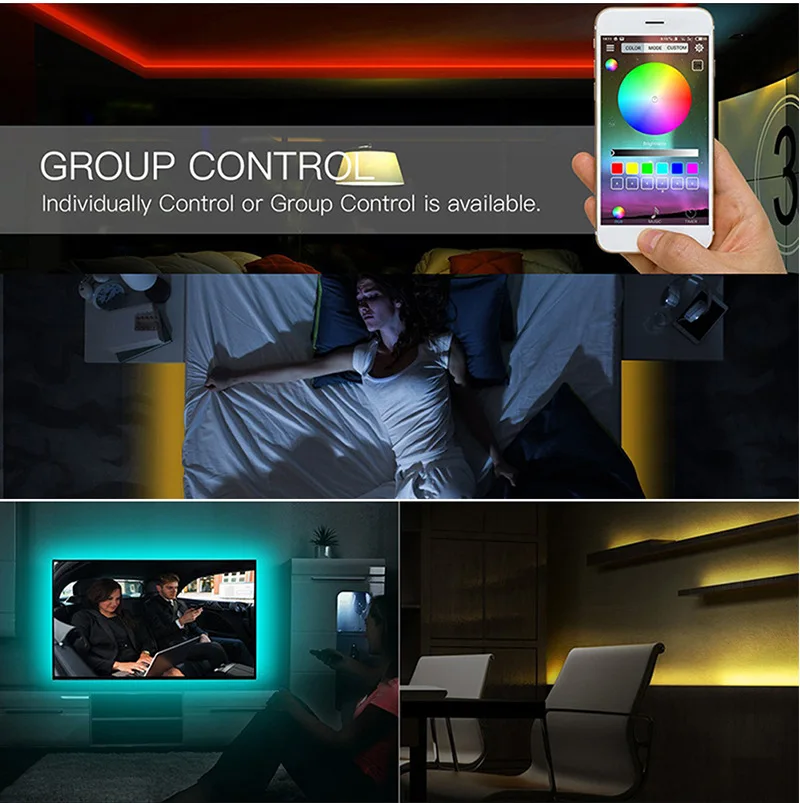 

2021 RGB Strip Light WIFI LED Lights RGB Tape LED Ribbon SMD 5050 Neon Strip Bluetooth Diode Tape BackLight Room TV Z20