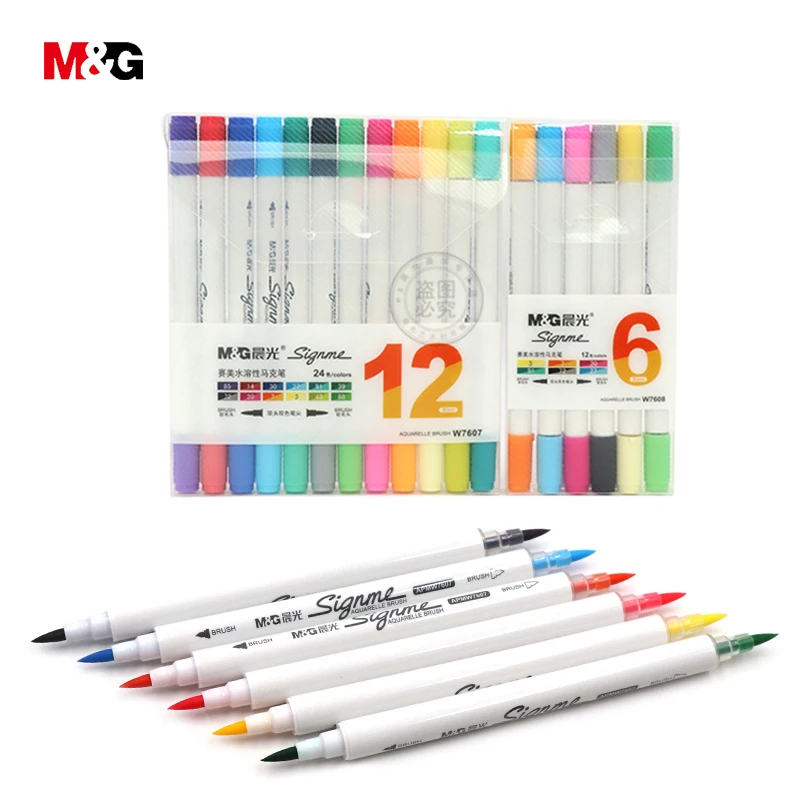 Двусторонние акварельные маркеры M &amp G фломастеры для рисования цветные валяные