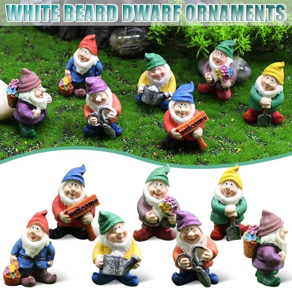 

1PCS Moss Micro Landscape Decoration Garden White Beard Dwarf Ornaments Charact House Decor Crafts