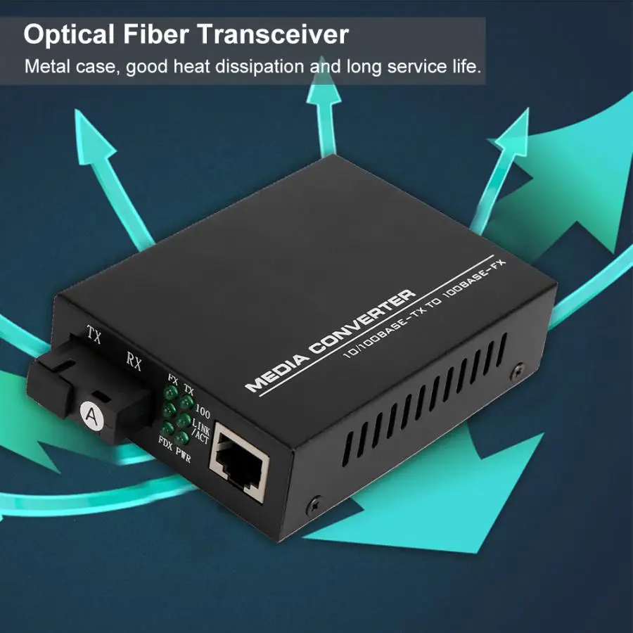 100 м Ethernet волоконно оптический медиаконвертер приемопередатчик одномодовый 250