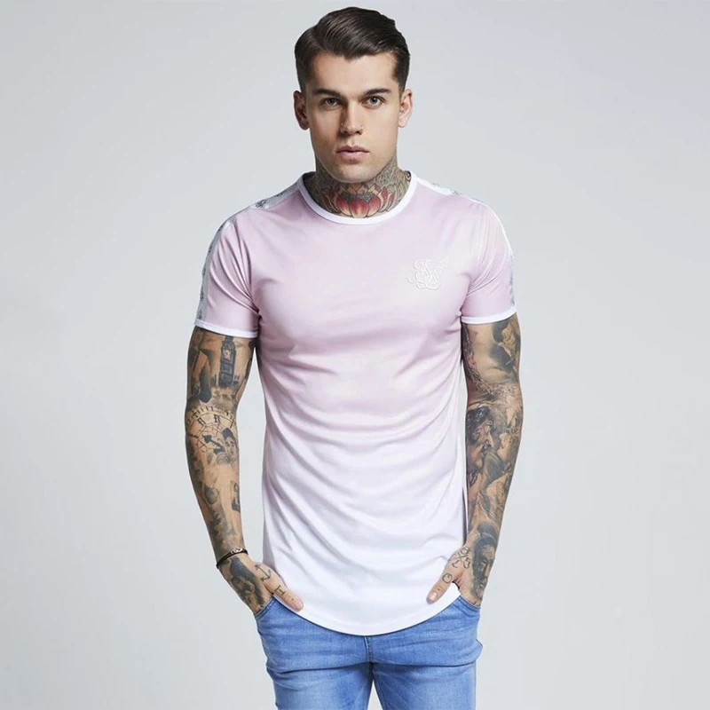 Футболка Sik Мужская шелковая уличная одежда в стиле хип-хоп рубашка для