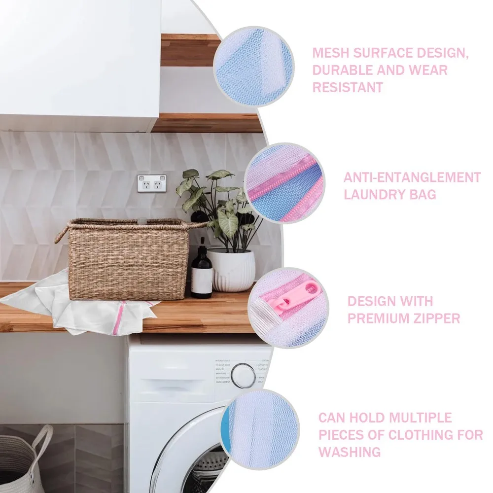 

8Pcs Mesh Laundry Bag Mesh Wash Bag Travel Storage Bag Clothing Washing Bag