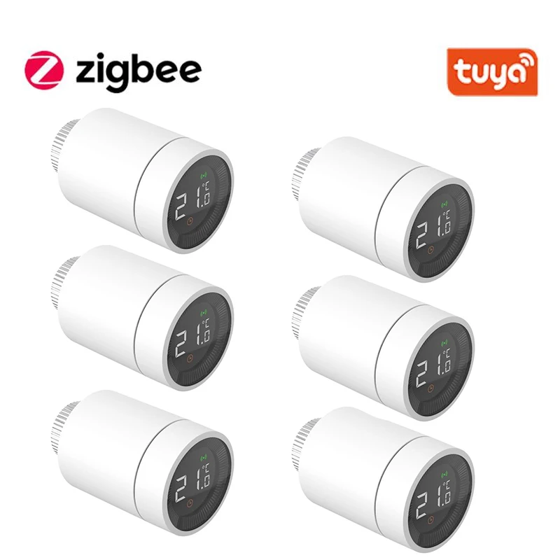 

Привод радиатора Zigbee Smart TRV, термостатический клапан, контроль температуры, голосовое управление, Google Alexa Smart Home