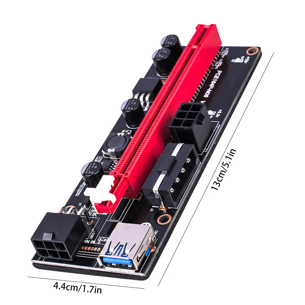 

New Hot PCI-E Graphics Card Cable Riser Card USB 3.0 Adapter cable PCI-E 1X to 16X Extension Cable Compatible with PCI-E Black