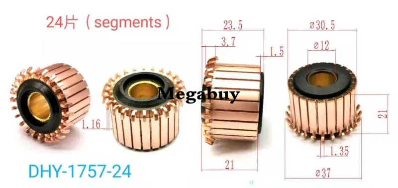 

12x30.5x23.5mm 24p Copper Bars Alternator Electric Motor Commutator Copper Commutator Armature Commutator