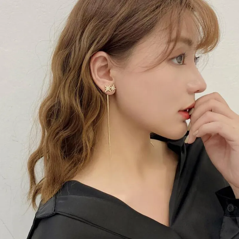 

Simple Temperament Long Tassel Earrings Jewelry Accessories 2021